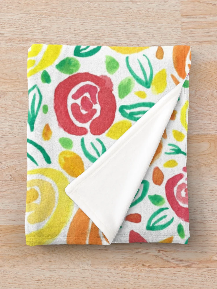 Thumbnail 3 of 6, Throw Blanket, Flower Power - Spring Roses designed and sold by isolsworld.
