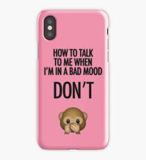 Don't Talk Emoji Monkey iPhone Case