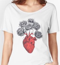 Heart with peonies Women's Relaxed Fit T-Shirt