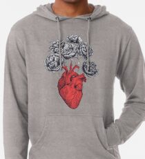 Heart with peonies Lightweight Hoodie