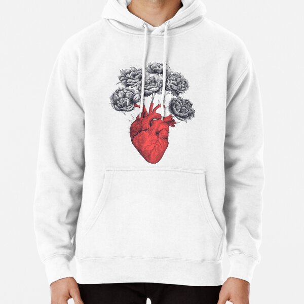 Heart with peonies Pullover Hoodie