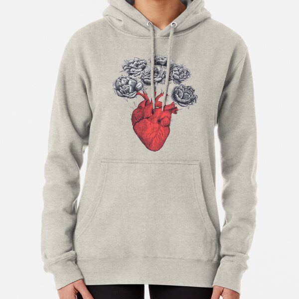 Heart with peonies Pullover Hoodie