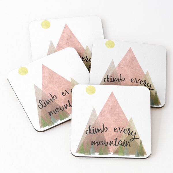 Item preview, climb every mountain (pink) designed and sold by wanderingtype.