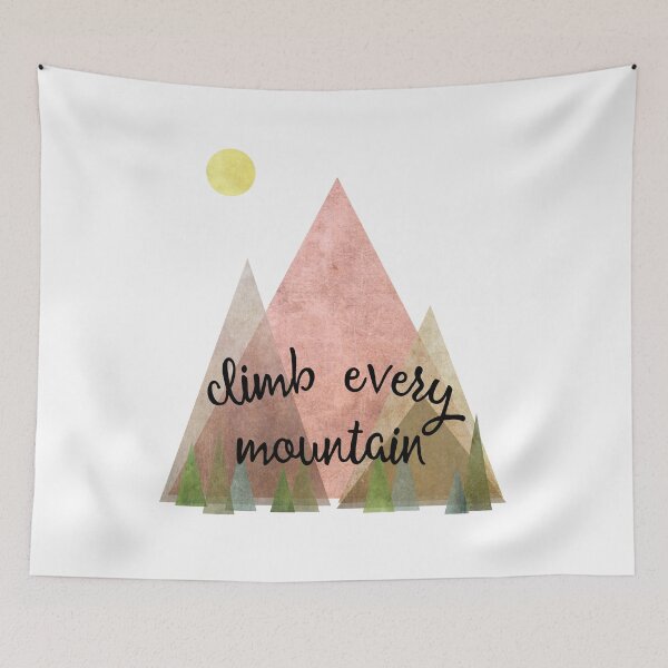 Item preview, climb every mountain (pink) designed and sold by wanderingtype.