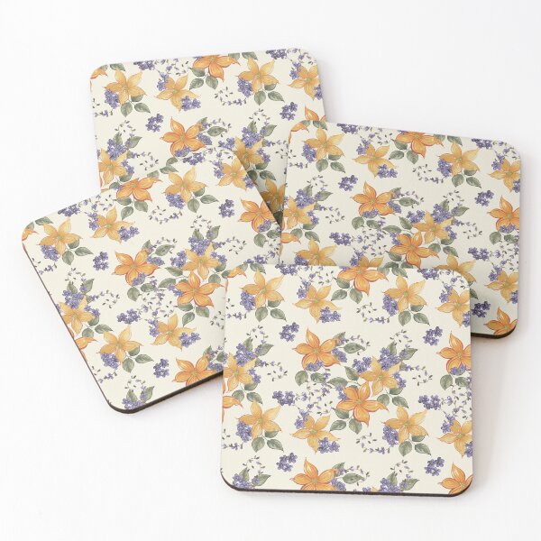 Item preview, Orange Flowers and Forget-Me-Nots (Cream designed and sold by HildegunStudio.