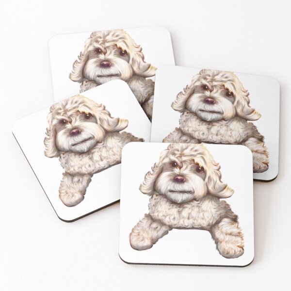 Item preview, Lindo cachorro blanco Cavapoo Cavoodle - caniche cavalier king charles spaniel designed and sold by Artonmytee.