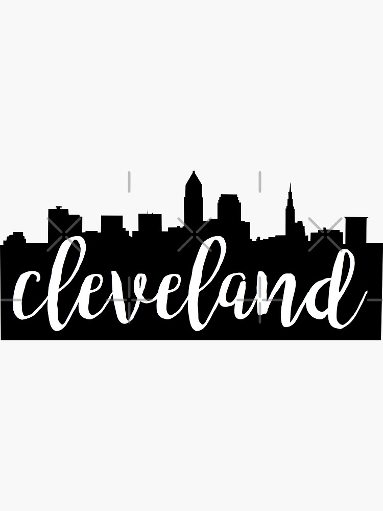 "Cleveland, Ohio City Skyline" Sticker by Ashleylcoop