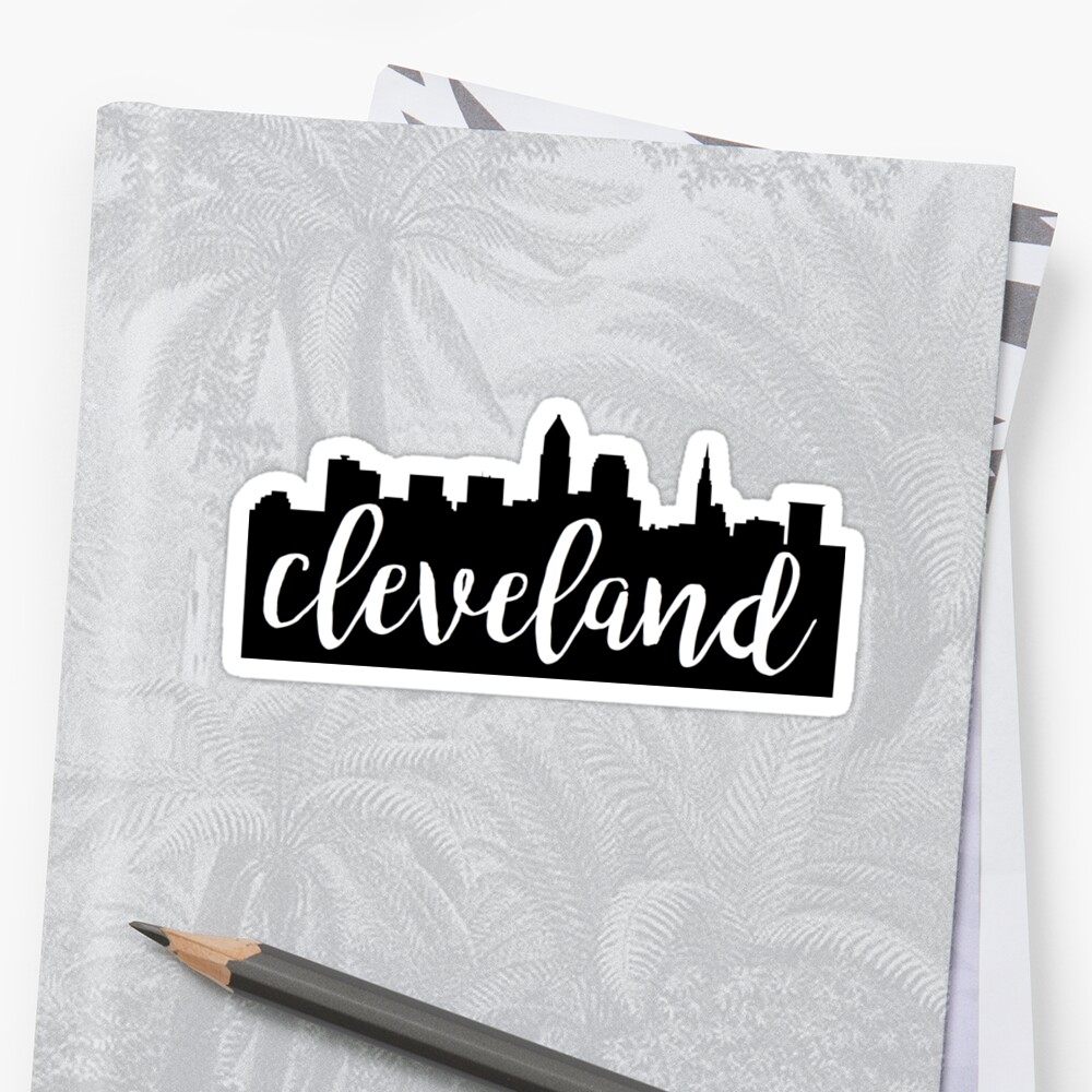 "Cleveland, Ohio City Skyline" Sticker by Ashleylcoop ...