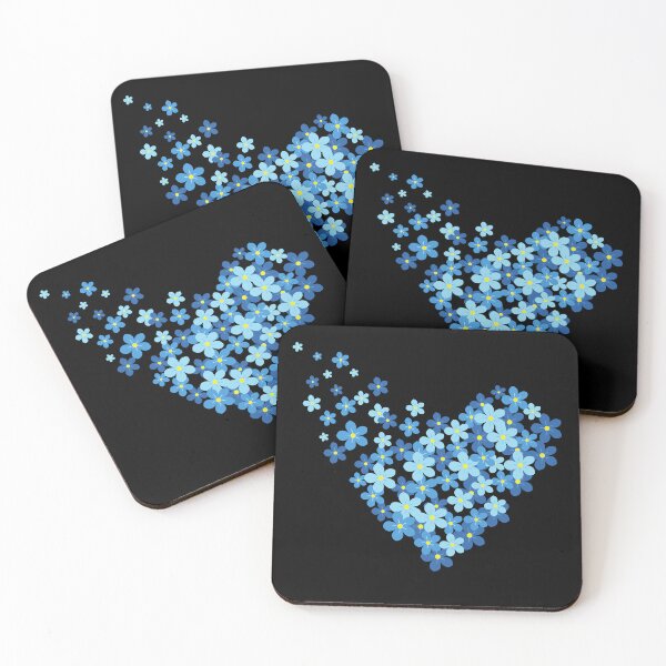 Item preview, Blue flowers in a cute heart designed and sold by beautifulworld9.