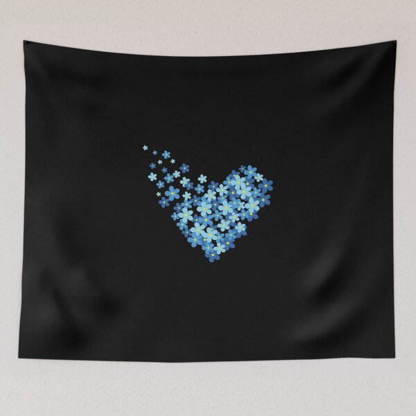 Item preview, Blue flowers in a cute heart designed and sold by beautifulworld9.