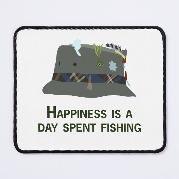 Item preview, Happiness is a day spent fishing (Fishing Hat) designed and sold by SowCow.