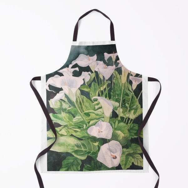Item preview, White Calla lilies watercolour painting designed and sold by esvb.
