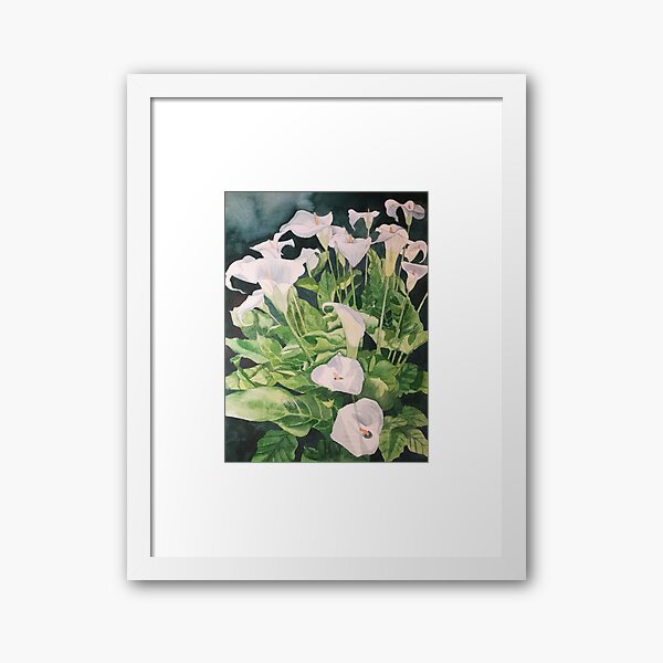 Item preview, White Calla lilies watercolour painting  designed and sold by esvb.