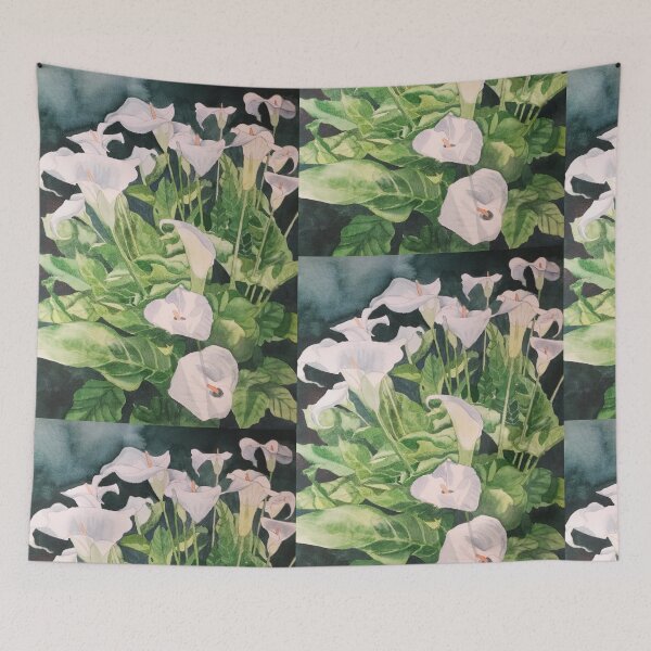 Item preview, White Calla lilies watercolour painting  designed and sold by esvb.