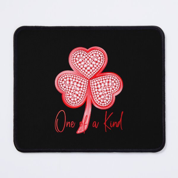 Item preview, “One of a Kind” Diamond Red Shamrock! (on Black) designed and sold by PawsitiveMum.