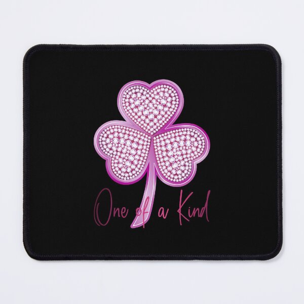 Item preview, “One of a Kind” Diamond Pink Shamrock! (on Black) designed and sold by PawsitiveMum.