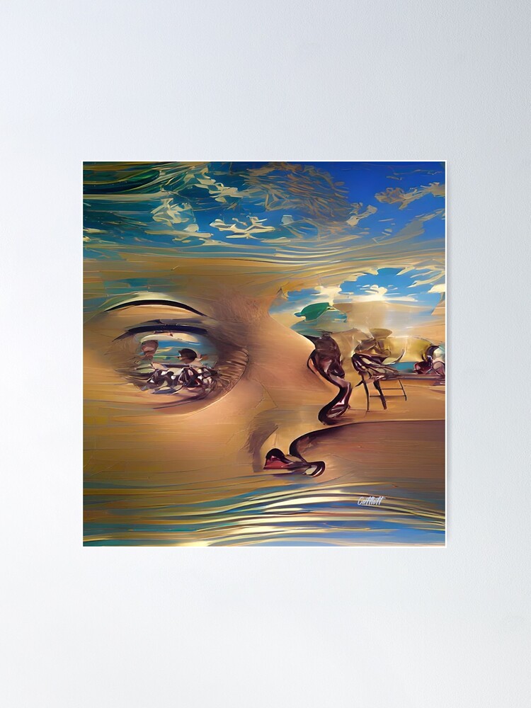 Salvador Dali Tribute - Trippy Face Landscape Dream - Dali | Poster