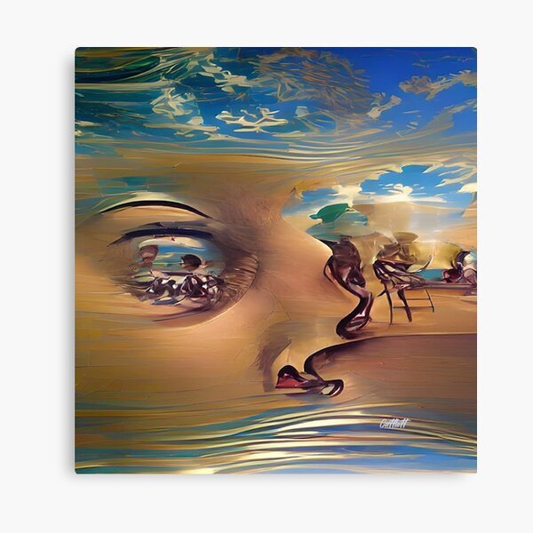 Item preview, Salvador Dali Tribute - Trippy Face Landscape Dream - Dali designed and sold by CattlettArt.