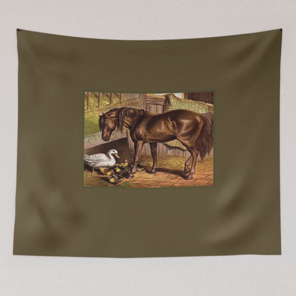 Item preview, Vintage Horse and Ducks - Book Illustration from 1800's designed and sold by MountMercantile.