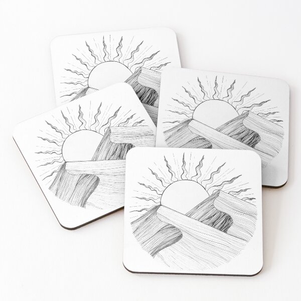 Item preview, Sun and sand dunes ink linework designed and sold by artbyminakshi.