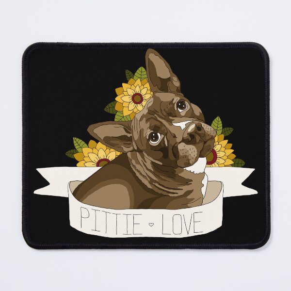 Item preview, Pittie Love Sunflower Illustration designed and sold by Dr-Sloth.