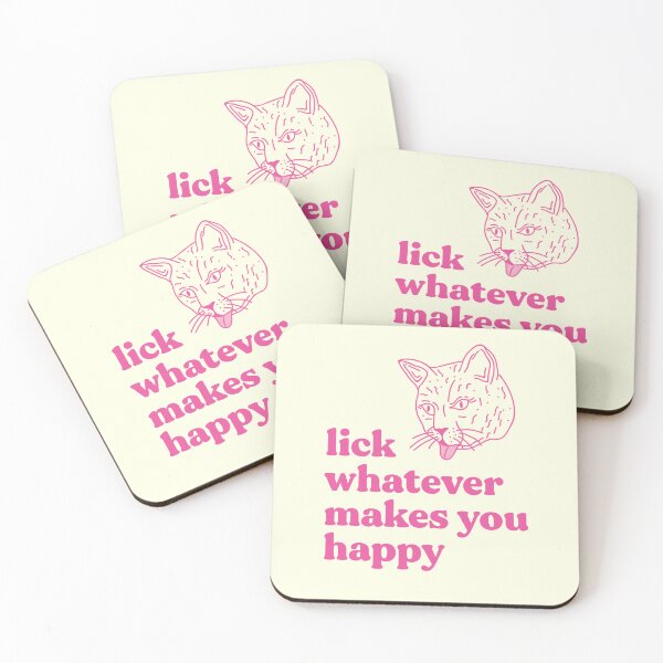 Item preview, Lick whatever makes you happy – Funny licking cat designed and sold by Rigipedia.