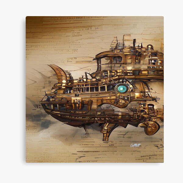 Item preview, Steampunk AirShip - Cogs Gears - Art - Inventor - Steampunk designed and sold by CattlettArt.