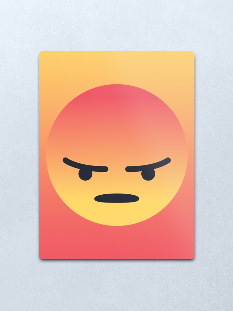 Facebook Angry Reaction Angery Meme V2 Metal Print By Fandemonium