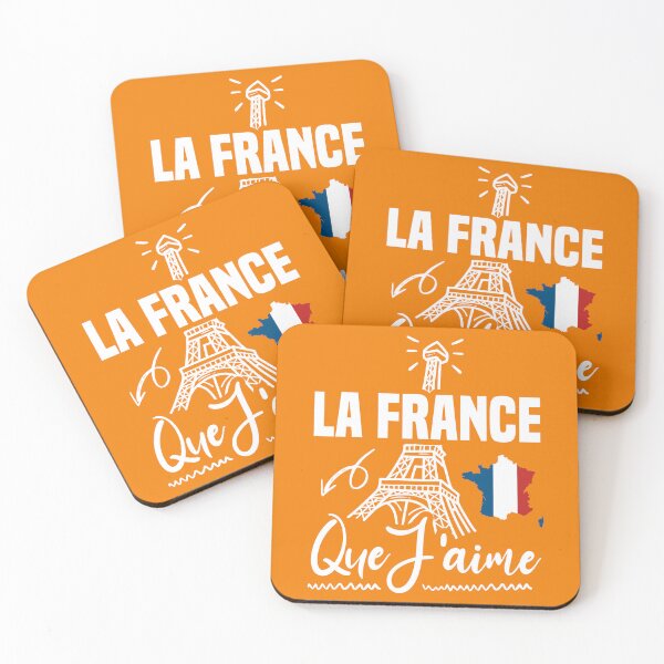 Item preview, J'aime La France Que Jaime, Eiffel Tower & map with flag designed and sold by Drago Art.