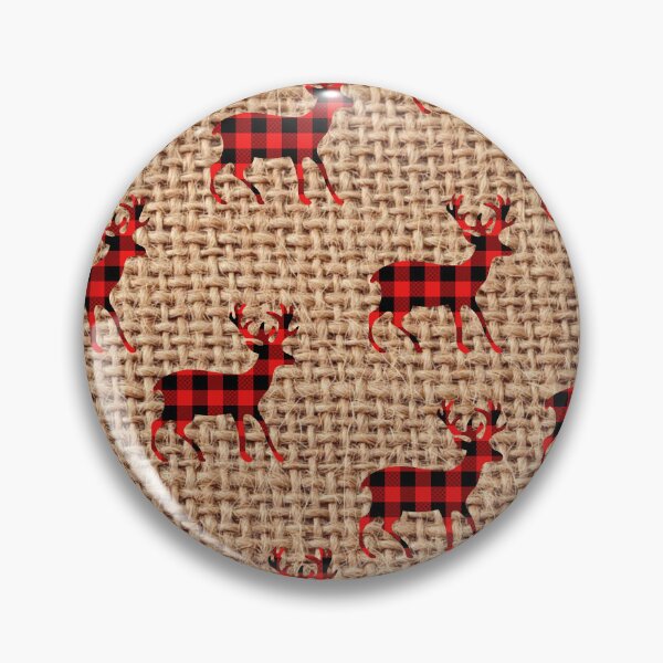 Item preview, Rustic Brown Burlap Country Red Plaid Deer designed and sold by silviaol.