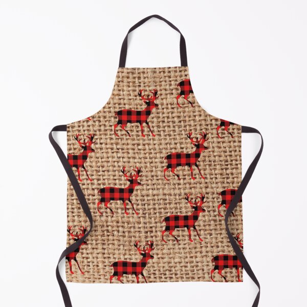 Item preview, Rustic Brown Burlap Country Red Plaid Deer designed and sold by silviaol.
