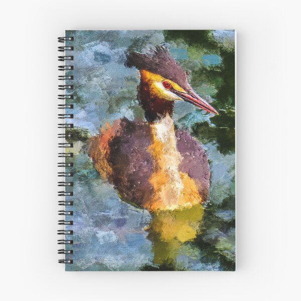 Item preview, Great Crested Grebe Podiceps Cristatus, Cute Great Crested Grebe Chick, Beautiful Aquatic Birds, Great Crested Grebe Drawing designed and sold by Paintcorner.