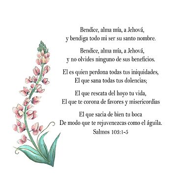 Bendice alma mía a Jehová, Spanish Bible Verse Sticker for Sale