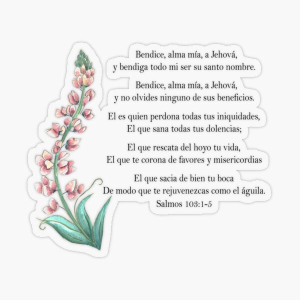 Bendice alma mía a Jehová, Spanish Bible Verse Art Print for Sale by  latiendadearyam