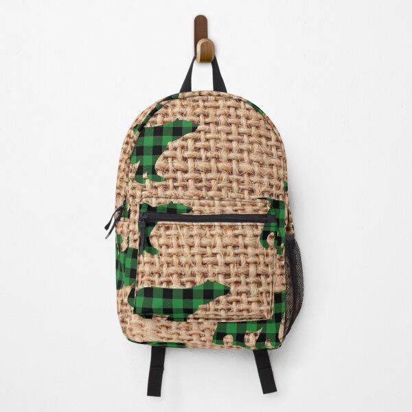 Item preview, Rustic Brown Burlap Country Green Plaid Bear designed and sold by silviaol.