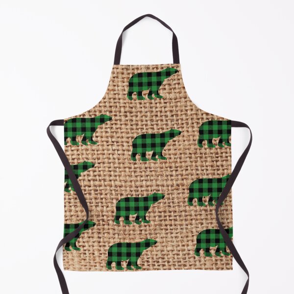 Item preview, Rustic Brown Burlap Country Green Plaid Bear designed and sold by silviaol.