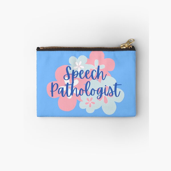 Item preview, Speech Pathologist in Pink and Blue Floral Bloom designed and sold by Hear4theEars.