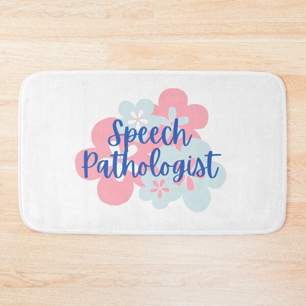 Item preview, Speech Pathologist in Pink and Blue Floral Bloom designed and sold by Hear4theEars.