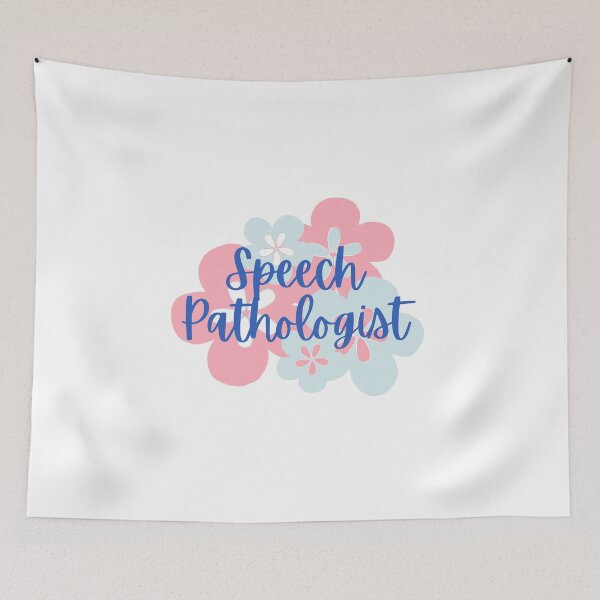 Item preview, Speech Pathologist in Pink and Blue Floral Bloom designed and sold by Hear4theEars.