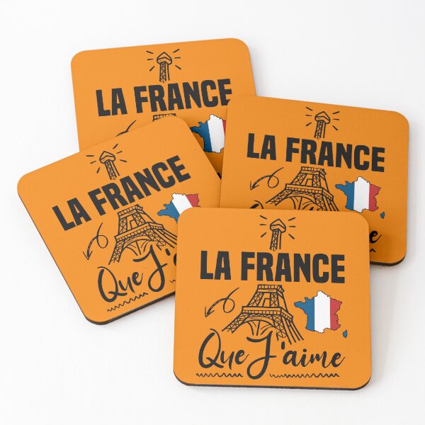 Item preview, Copie de J'aime La France Que Jaime, Eiffel Tower & map with flag designed and sold by Drago Art.