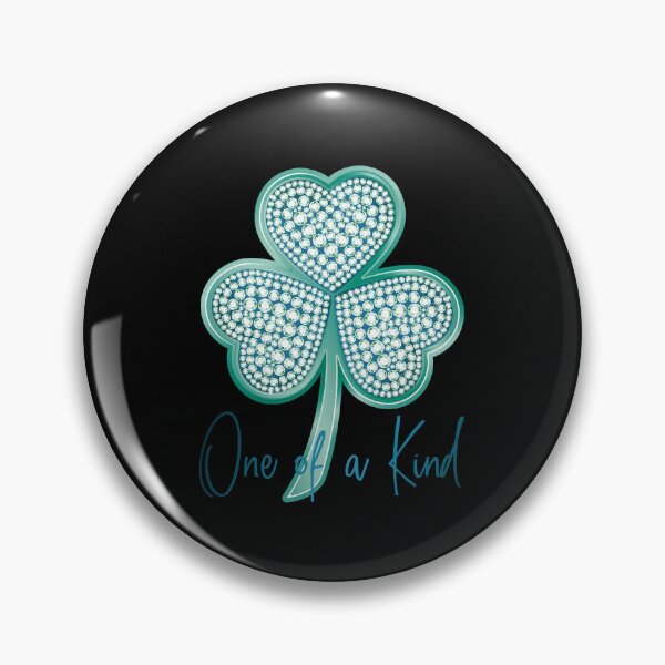 Item preview, “One of a Kind” Diamond Aqua Shamrock! (on Black) designed and sold by PawsitiveMum.