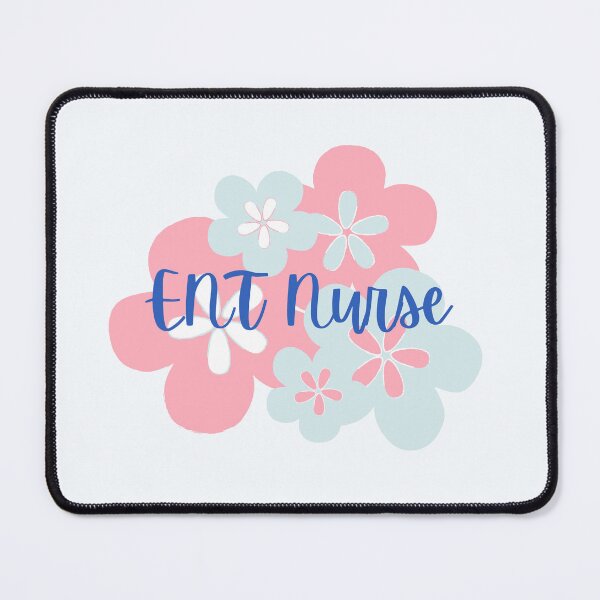 Item preview, ENT Nurse in Pink and Blue Floral Bloom designed and sold by Hear4theEars.