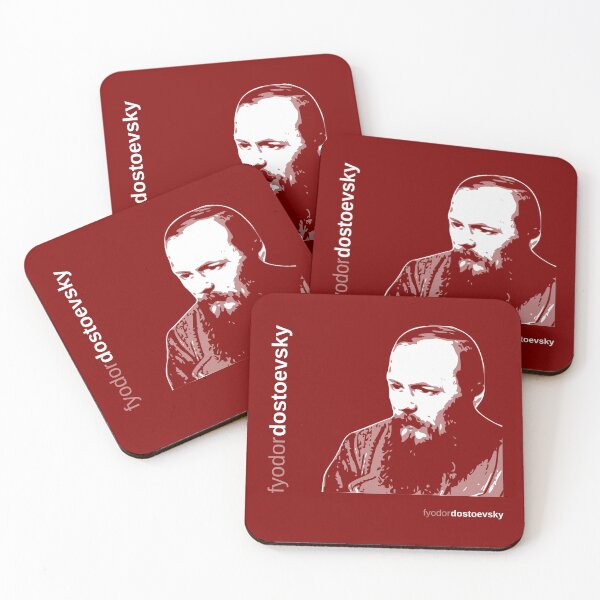 Item preview, Classic Fyodor Dostoevsky poster (red) designed and sold by CMYKStudio.