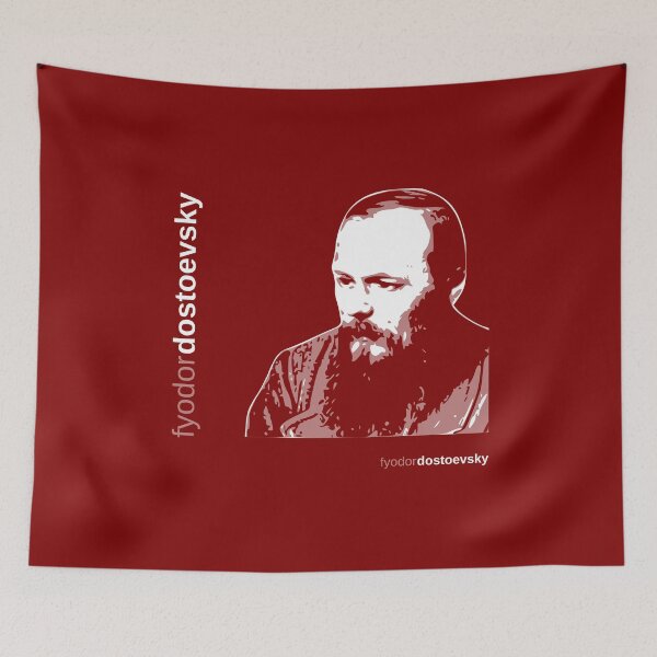 Item preview, Classic Fyodor Dostoevsky poster (red) designed and sold by CMYKStudio.
