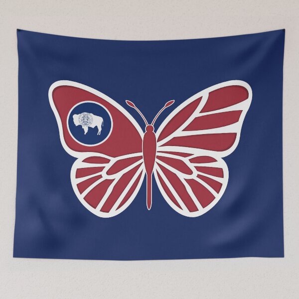Item preview, State of Wyoming Flag Butterfly 2 designed and sold by Gsallicat.