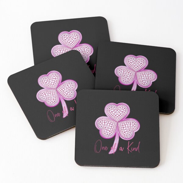 Item preview, “One of a Kind” Diamond Pink Shamrock! (on Black) designed and sold by PawsitiveMum.