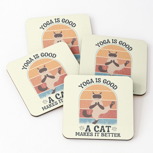 Item preview, funny retro vintage yoga for cats lover designed and sold by salahnewdesign.