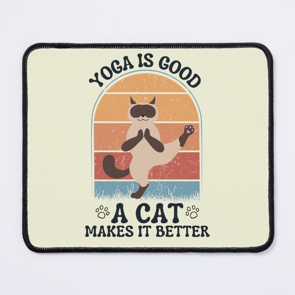 Item preview, funny retro vintage yoga for cats lover designed and sold by salahnewdesign.