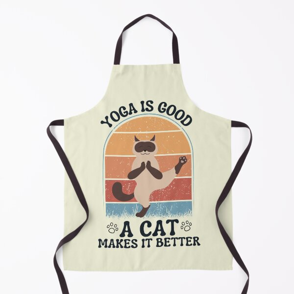 Item preview, funny retro vintage yoga for cats lover designed and sold by salahnewdesign.