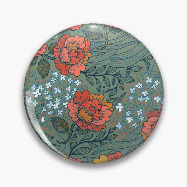 Item preview, Coral sobre estampado floral de salvia designed and sold by PinHookPrincess.